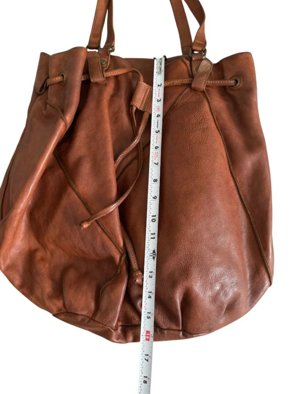 CLEVER CARRIAGE COMPANY Tan Burnished Leather Tote Satchel Bag